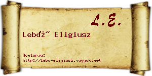 Lebó Eligiusz névjegykártya
